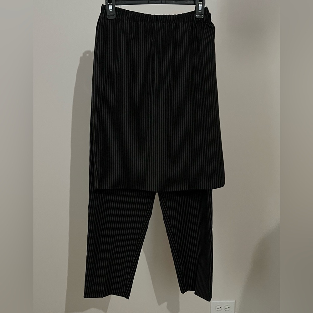 black and white pinstriped skirt and pant set size 10